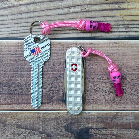 EDC スポラデス ピンク 2本セット スカル パラコード ジッパープル 日本製