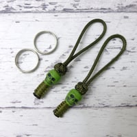 EDC スポラデス オリーブ ドラブ 2本セット スカル パラコード ジッパープル 日本製