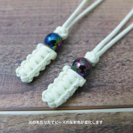 EDC モモトンボ コガネ ラウンド ビーズ 2本セット 蓄光 ジッパープル 日本製