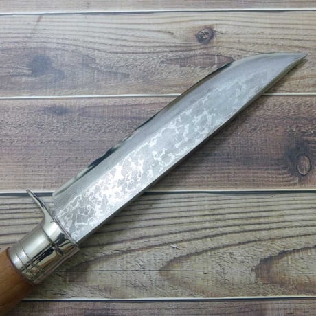 B品 昌之作 アウトドア 剣鉈 両刃 18cm ダマスカス クルミ鞘付き 日本製
