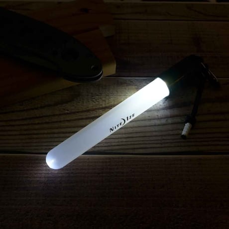 ナイトアイズ レディアント ミニ グロースティック ホワイト LED 電池式 パラコード マーカー付き