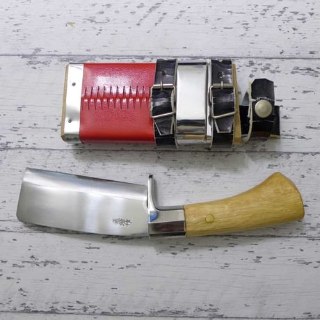 C品 レッドオルカ 華鉈  秋友義彦作 片刃 10cm 割込白入本鍛造 日本製