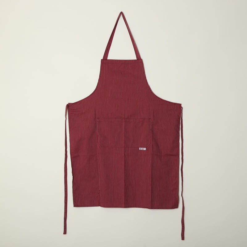 ダニエラグレジス ストライプ エプロン ネイビーボルドー 防水エプロン