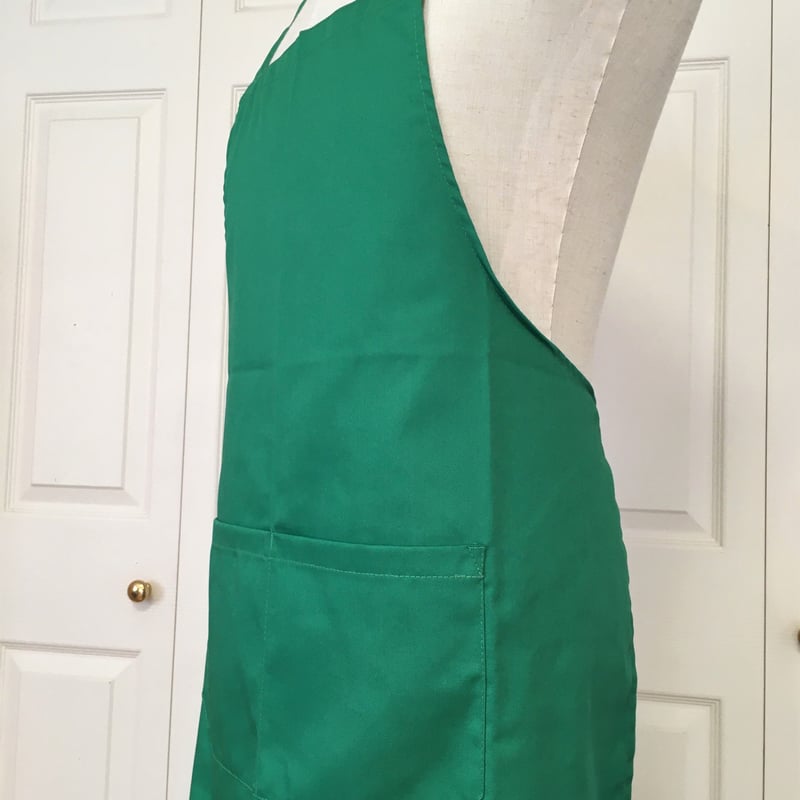アンティーク　エプロン　イタリア製 イタリア製】胸付きシェフエプロン ケリーグリーン エゴシェフ