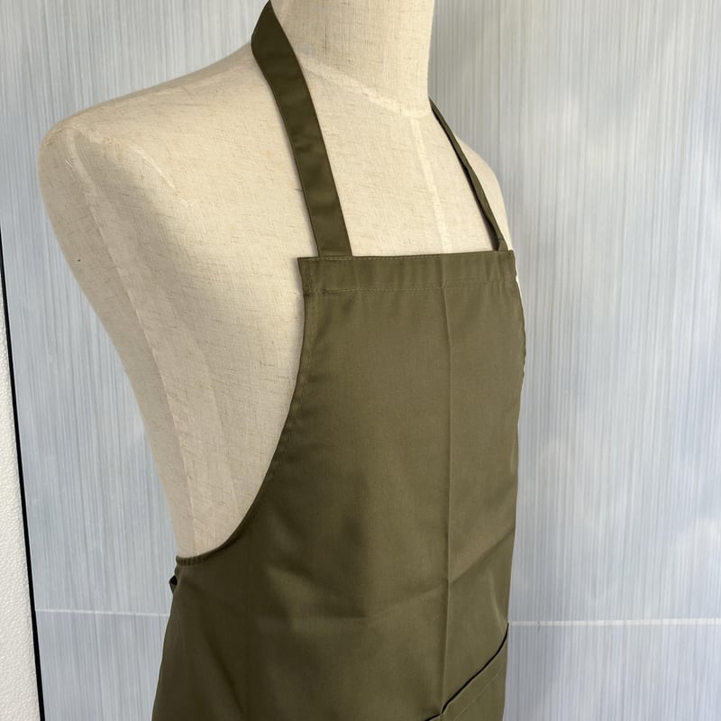 イタリア製】胸付きシェフエプロン オリーブグリーン エゴシェフ | Qui
