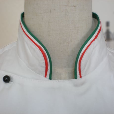 【イタリア製】コックコート　イタリア（イタリア国旗柄）エゴシェフ
