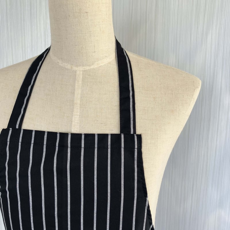 イタリア製】胸付きシェフエプロン アメリカ（ストライプ柄