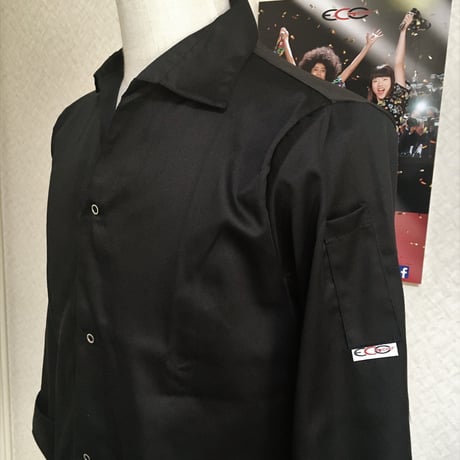 【イタリア製】コックコート　VIP ブラック（エアー・クール・プラス）エゴシェフ