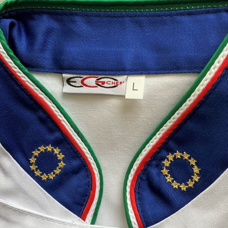 【イタリア製】コックコート　ユーロ・イタリー（イタリア国旗柄・欧州旗刺繍入り）エゴシェフ
