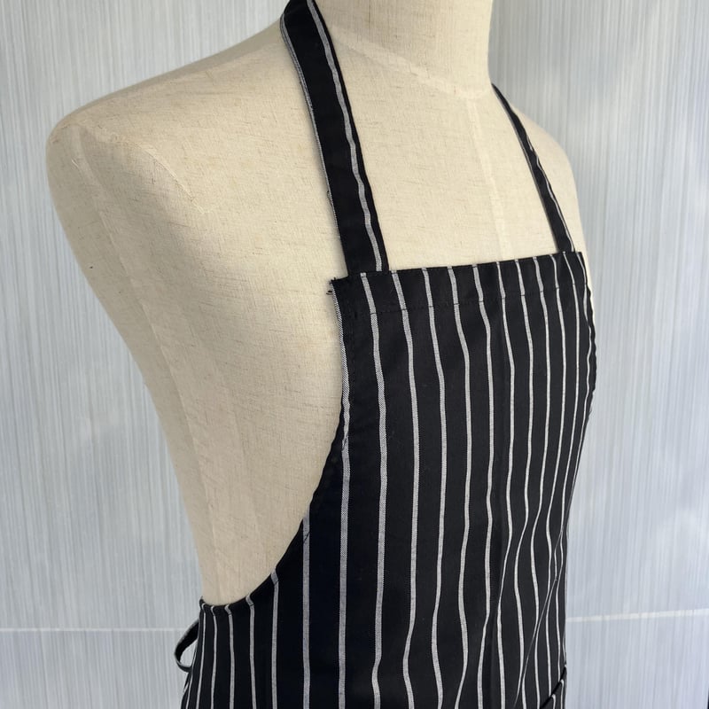 イタリア製】胸付きシェフエプロン アメリカ（ストライプ柄