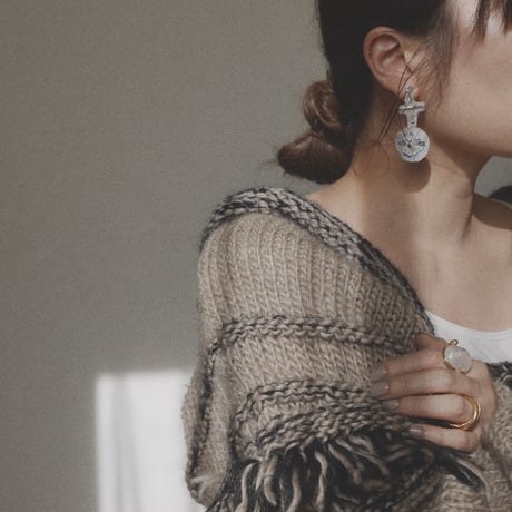 Cross brass earrings