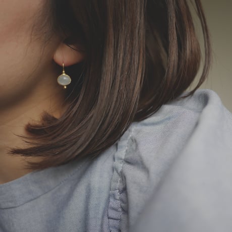 Gemstone mini dot earrings