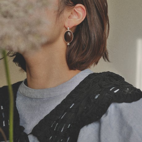 Smoky quartz round earrings