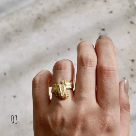 Gold(925) rough ring