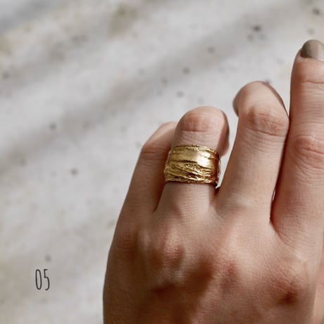 Gold(925) rough ring