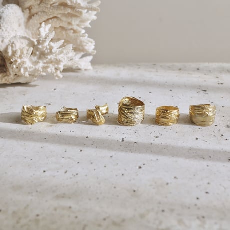Gold(925) rough ring