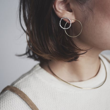 Circle dot tassel earrings