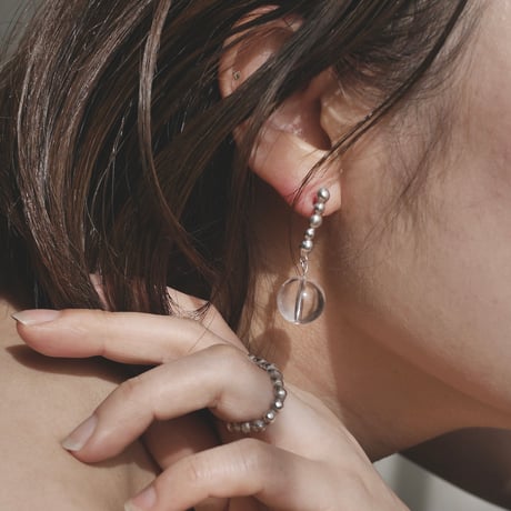 Crystal ball dot earrings