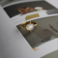 Moonstone dot ring