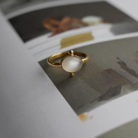 Moonstone dot ring