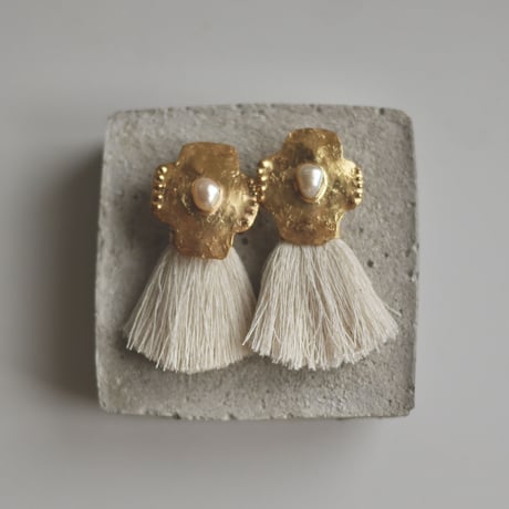 Cross tassel earrings