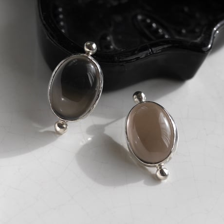 Smoky quartz round earrings