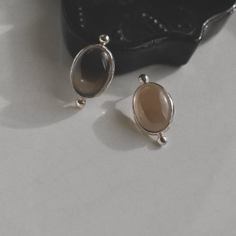 Smoky quartz round earrings