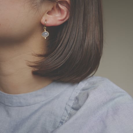 Gemstone mini dot earrings