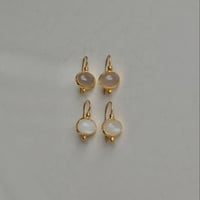 Gemstone mini dot earrings