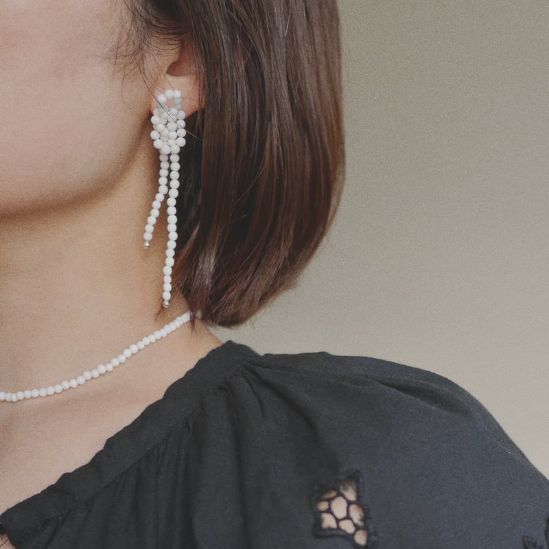 CORALIA LEETS コラリア・リーツのピアス ローズクォーツ ドロップ