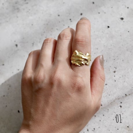 Gold(925) rough ring