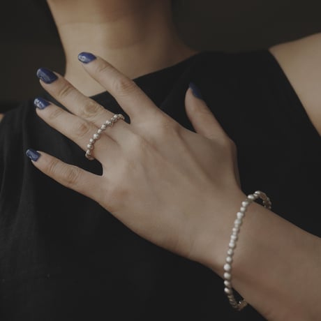 925 dot double finger ring