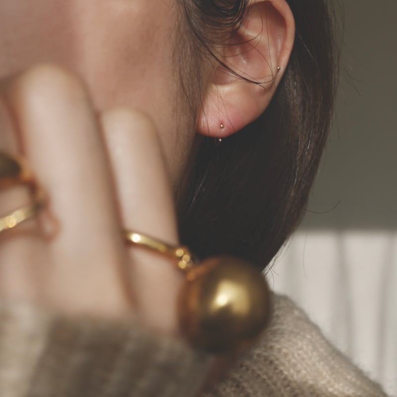 ラストお値下げ K18 ✨ラリマーピアス ✨Pierce みみ様 LORO ro simple