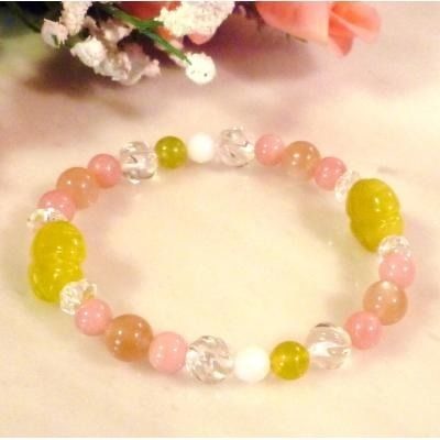 天然石 パワーストーン ブレスレット オレンジ ムーンストーン