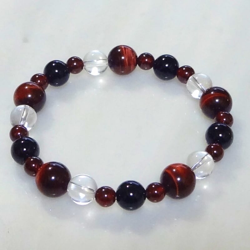 568 天然石 パワーストーン ブレスレット レッドガーネット レッド