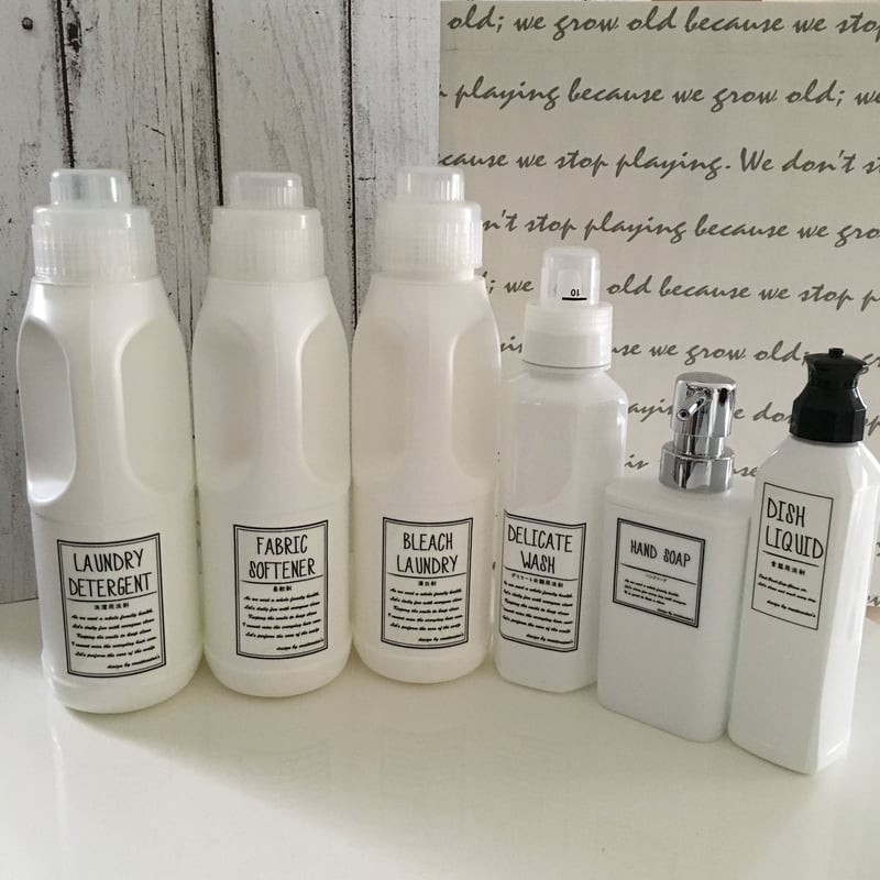 セレクトラベル【洗濯洗剤・お風呂】Lサイズ手書き風透明PET1枚