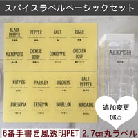 スパイスラベル2.7cm6番ベーシックAセット透明PET