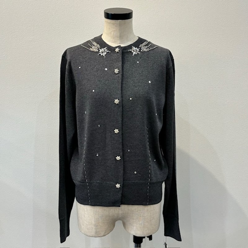 ミュベール すずらん　カーディガン MUVEIL ミュベール muveilネイビースズランパールカーディガン MUVEIL