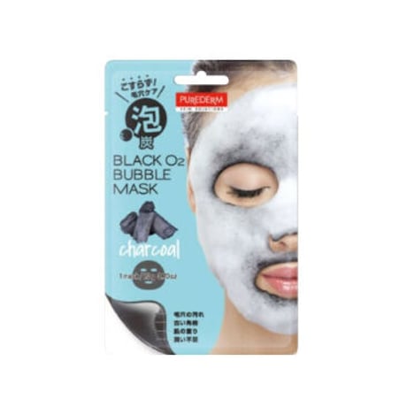 [PUREDERM] ブラック O2 バブルマスク チャコール