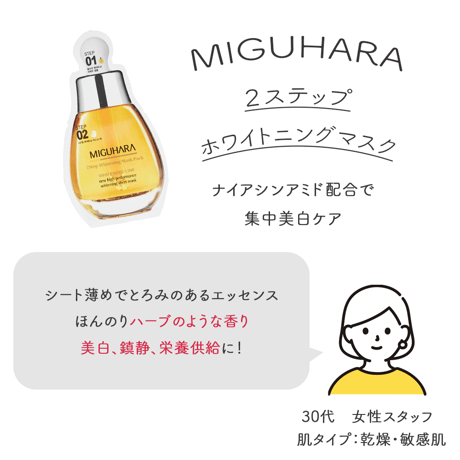 [MIGUHARA] ２ステップホワイトニングマスク