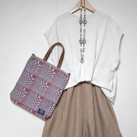 伝統織物ビナクル　A4縦型2wayトート/ アースブリーズ　Earth Breeze