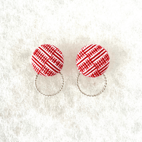 ビナクル織 & フープピアス / Red Lava レッド ラヴァ