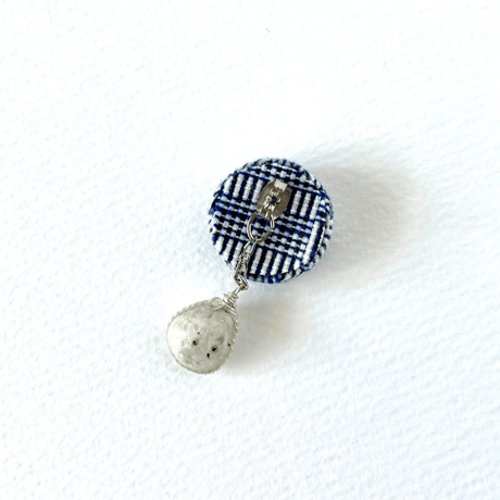ビナクル織 & 海の宝石「コーガ石(抗火石)」のピアス / Blue Ocean ブルーオーシャン