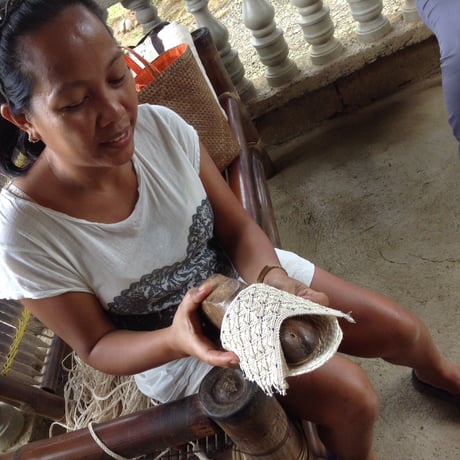 アンキットレースの麻スリッパ　Ankit Lace Abaca Slippers