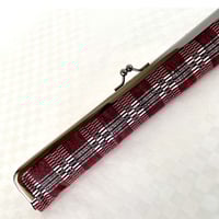 ビナクル織の箸ケース(がま口タイプ)　小花/赤