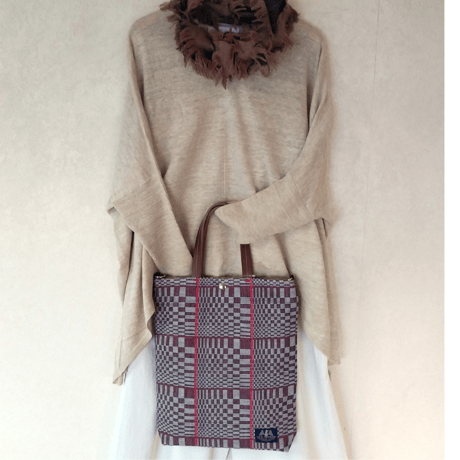 伝統織物ビナクル　A4縦型2wayトート/ アースブリーズ　Earth Breeze