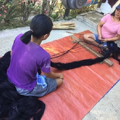 伝統織物ビナクル ご朱印帳　黒x赤ライン