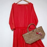 バリュウリーフのトートバッグS     Bariw Leaves