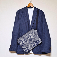 伝統織物ビナクル　サコッシュ /  ブルースペクタクル  Blue Spectacle