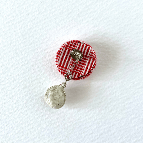 ビナクル織 & 海の宝石「コーガ石(抗火石)」のピアス / Red Lava  レッドラヴァ